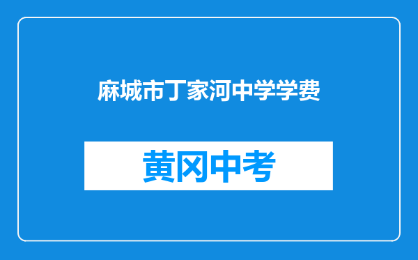 麻城市丁家河中学学费