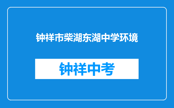 钟祥市柴湖东湖中学环境