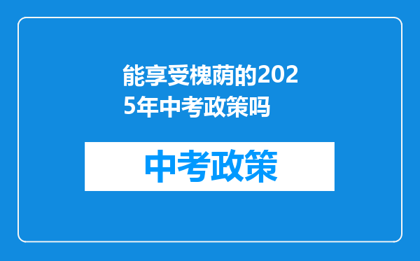 能享受槐荫的2025年中考政策吗