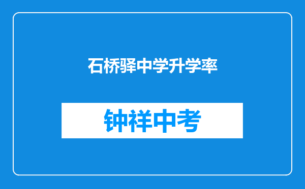 石桥驿中学升学率