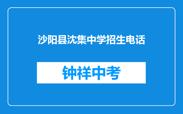 沙阳县沈集中学招生电话
