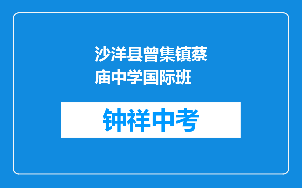沙洋县曾集镇蔡庙中学国际班