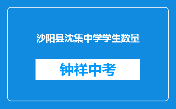 沙阳县沈集中学学生数量