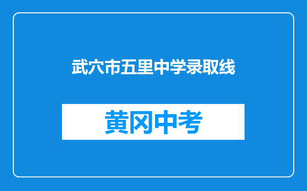 武穴市五里中学录取线