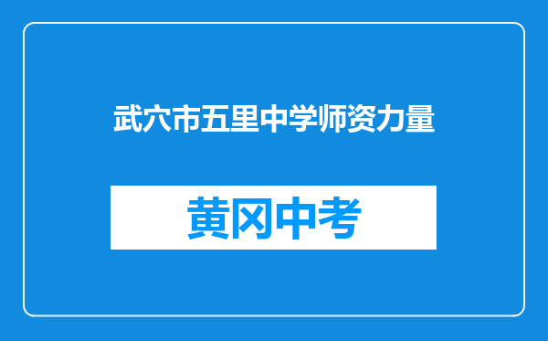 武穴市五里中学师资力量