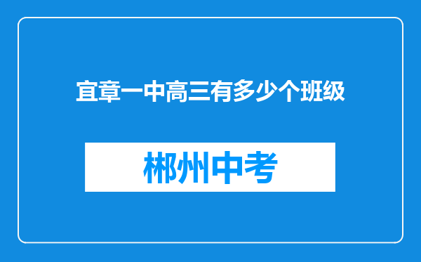 宜章一中高三有多少个班级