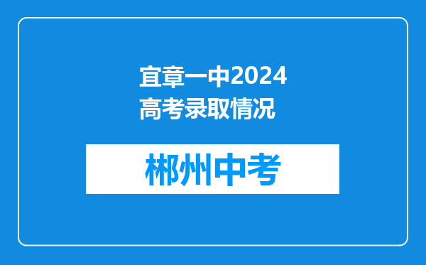 宜章一中2024高考录取情况