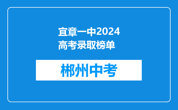 宜章一中2024高考录取榜单