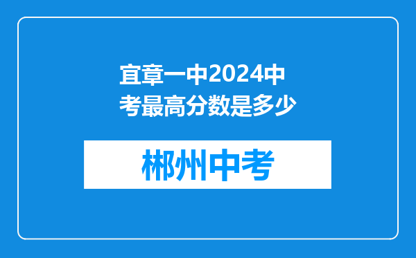 宜章一中2024中考最高分数是多少