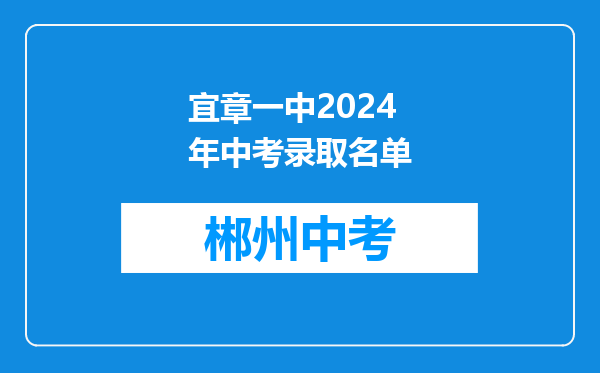 宜章一中2024年中考录取名单