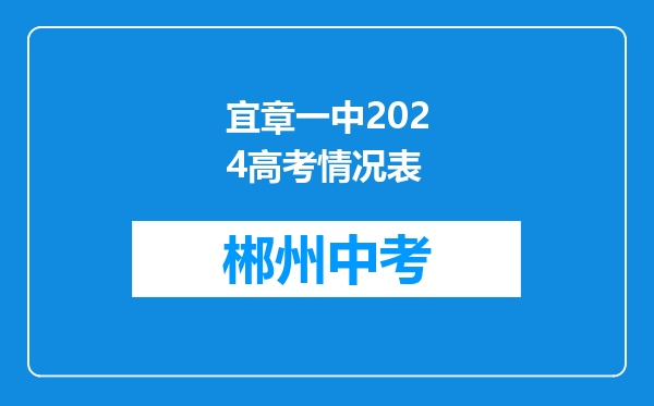 宜章一中2024高考情况表