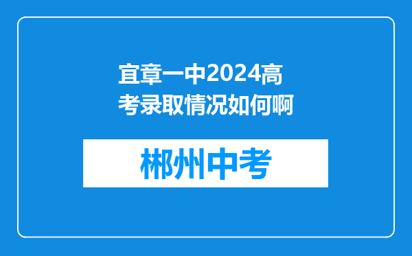 宜章一中2024高考录取情况如何啊