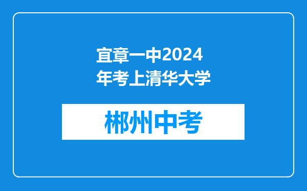 宜章一中2024年考上清华大学