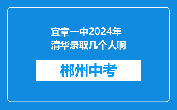 宜章一中2024年清华录取几个人啊
