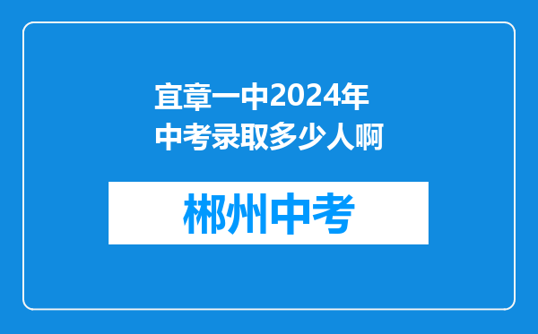 宜章一中2024年中考录取多少人啊