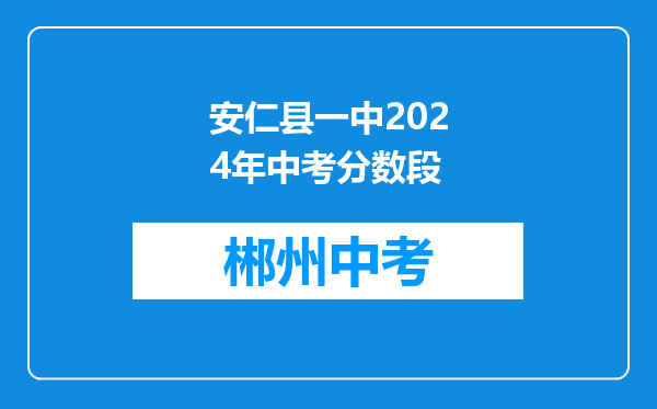 安仁县一中2024年中考分数段