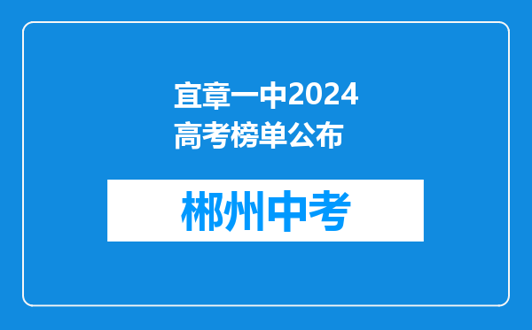 宜章一中2024高考榜单公布