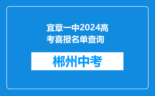 宜章一中2024高考喜报名单查询