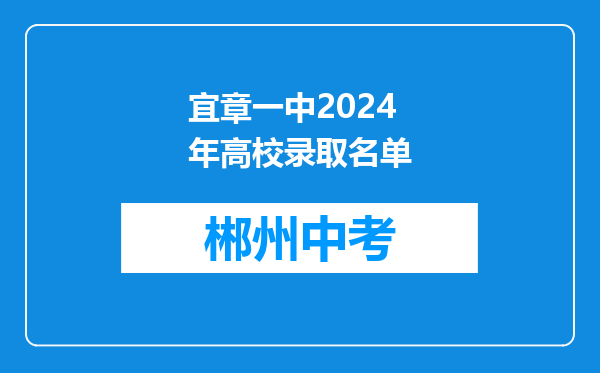 宜章一中2024年高校录取名单