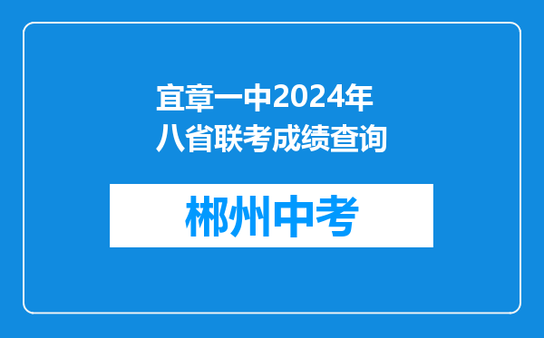 宜章一中2024年八省联考成绩查询