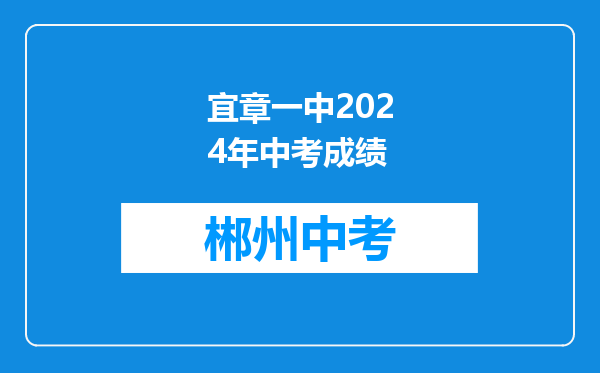宜章一中2024年中考成绩
