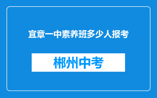 宜章一中素养班多少人报考