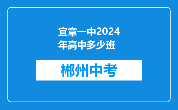 宜章一中2024年高中多少班