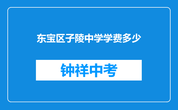 东宝区子陵中学学费多少