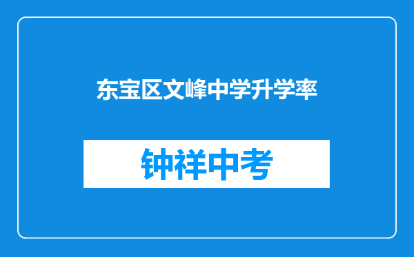 东宝区文峰中学升学率