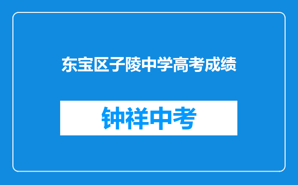 东宝区子陵中学高考成绩