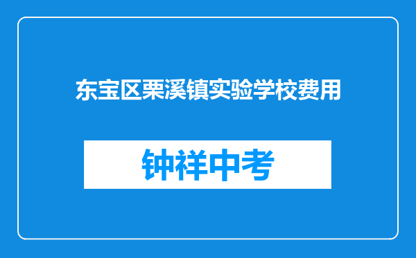 东宝区栗溪镇实验学校费用