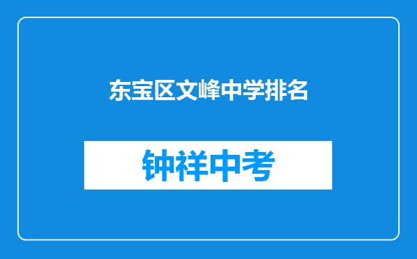 东宝区文峰中学排名