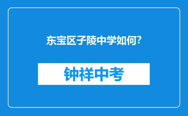东宝区子陵中学如何？
