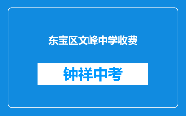 东宝区文峰中学收费