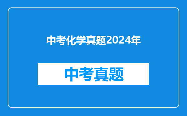 中考化学真题2024年