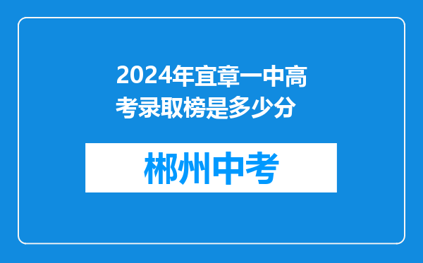 2024年宜章一中高考录取榜是多少分