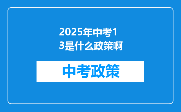 2025年中考1 3是什么政策啊