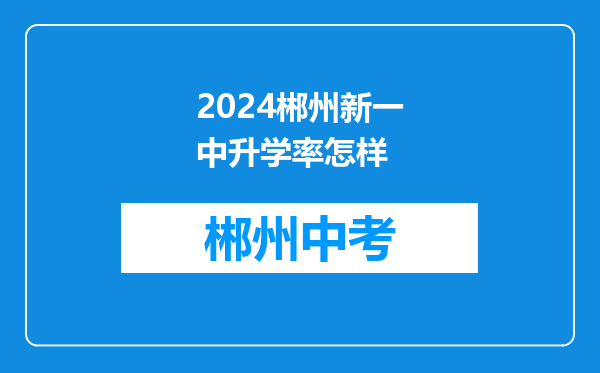 2024郴州新一中升学率怎样