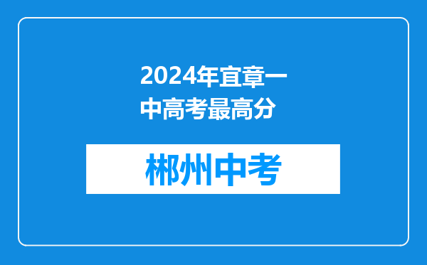 2024年宜章一中高考最高分