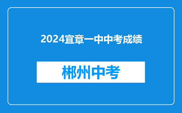 2024宜章一中中考成绩