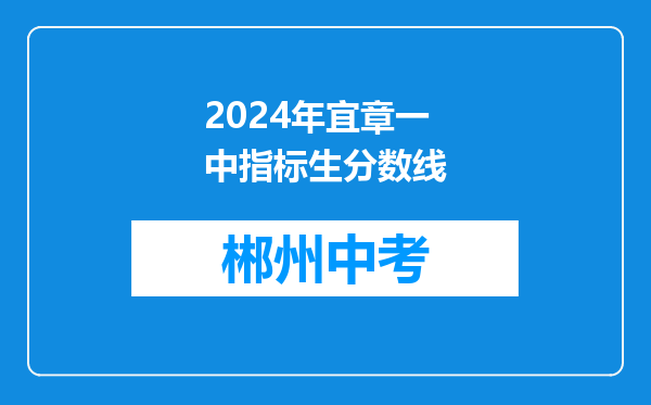 2024年宜章一中指标生分数线