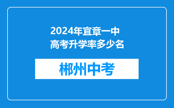 2024年宜章一中高考升学率多少名