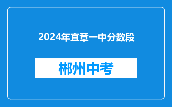 2024年宜章一中分数段