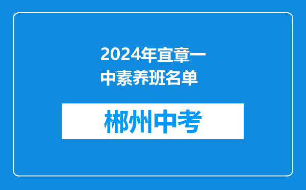 2024年宜章一中素养班名单