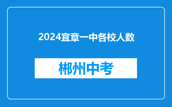 2024宜章一中各校人数