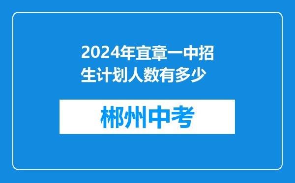 2024年宜章一中招生计划人数有多少