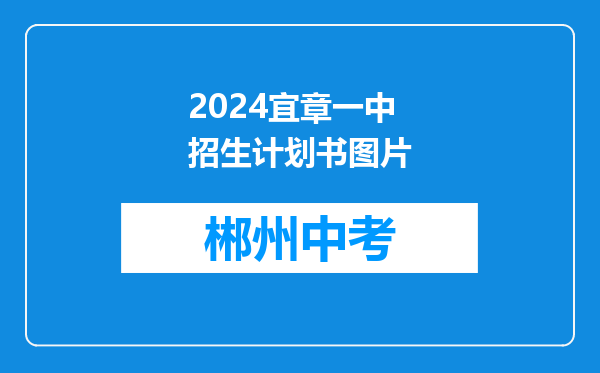 2024宜章一中招生计划书图片