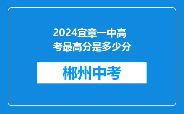 2024宜章一中高考最高分是多少分