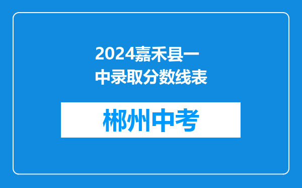 2024嘉禾县一中录取分数线表