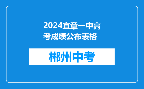 2024宜章一中高考成绩公布表格